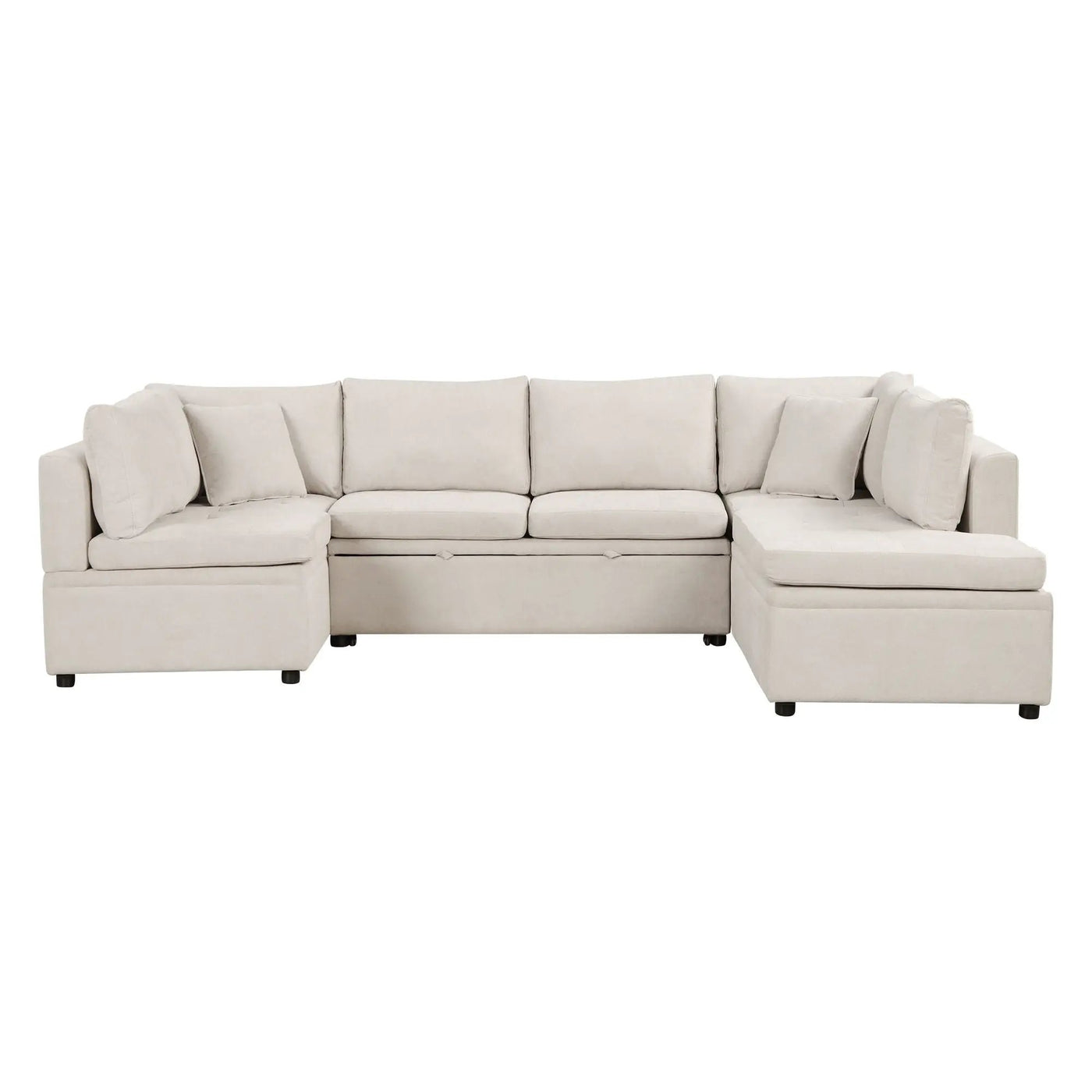 Oversized Sectional Sofa U-Shaped Sofa Couch Pull-Out Sofa Bed With Two Throw Pillows For Living Room by HouseOfZazla