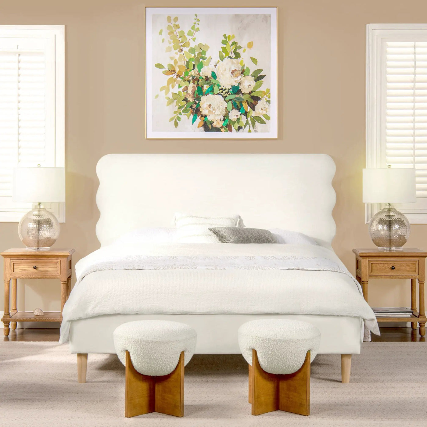 Stockholm - Modern Wavy Headboard Platform Bed by HouseOfZazla