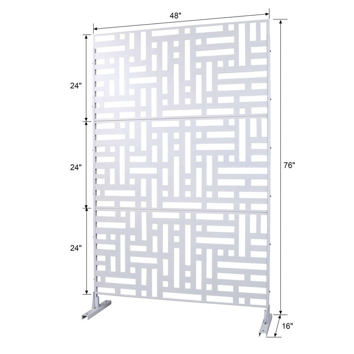 Freestanding Metal Privacy Screen Room Divider with Durable Design - Black, White, or Dark Brown, photo 6 of 40