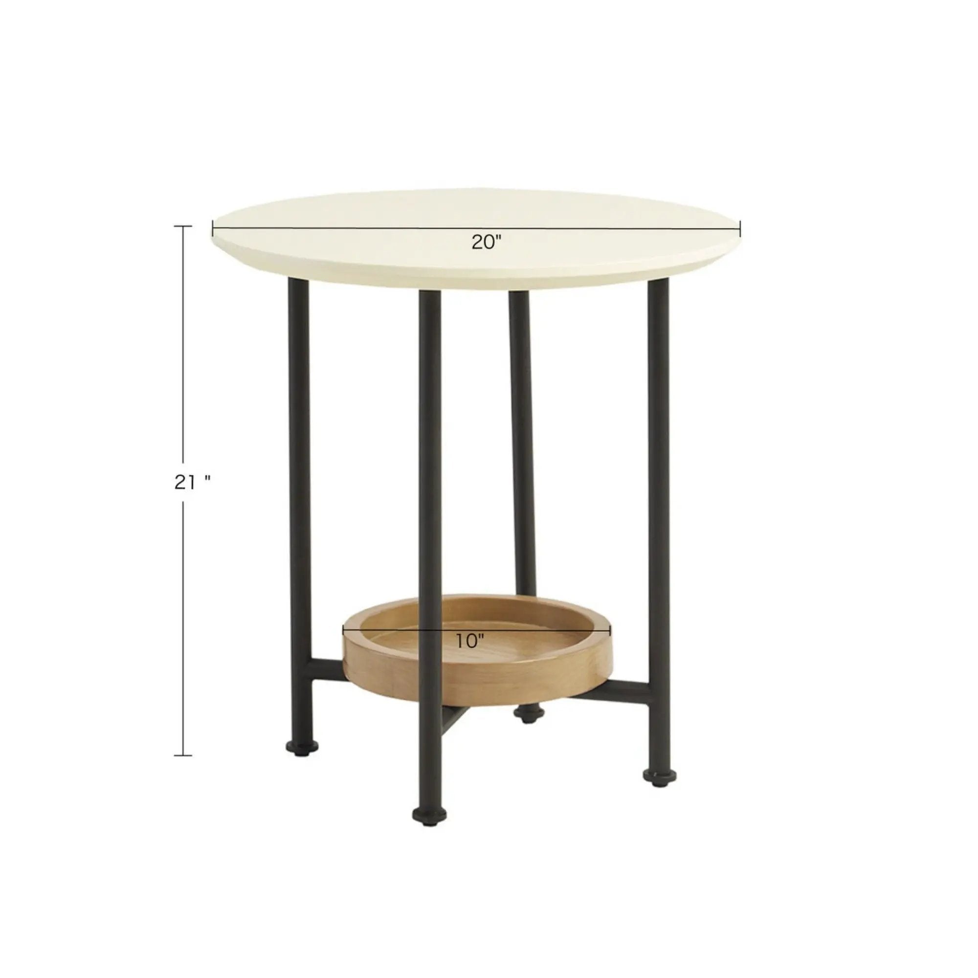 Oval End Table - White / Natural by HouseOfZazla