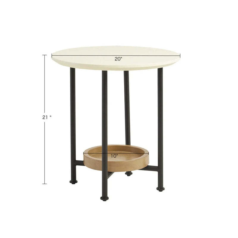 Oval End Table - White / Natural by HouseOfZazla