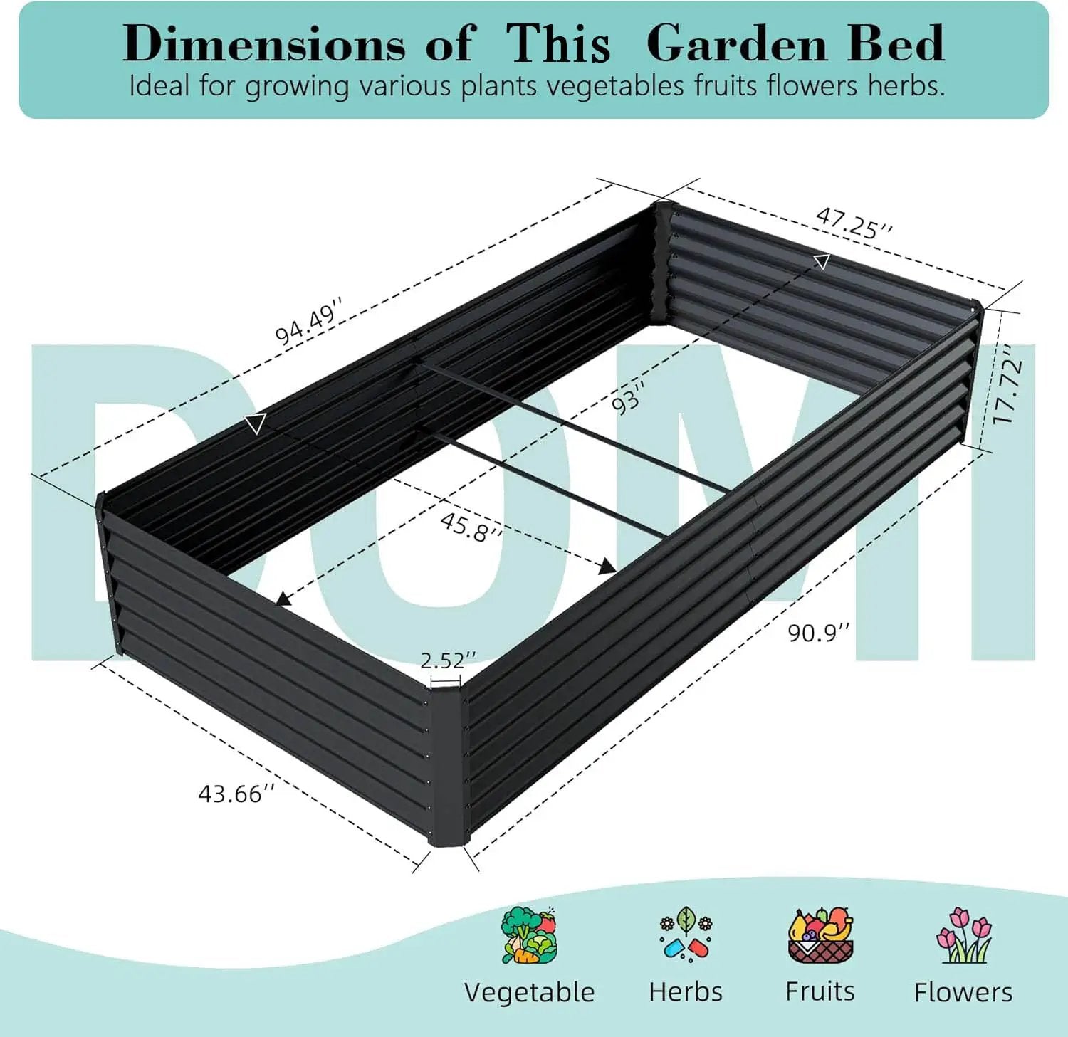 8×4×1.5 ft Galvanized Raised Garden Bed by HouseOfZazla