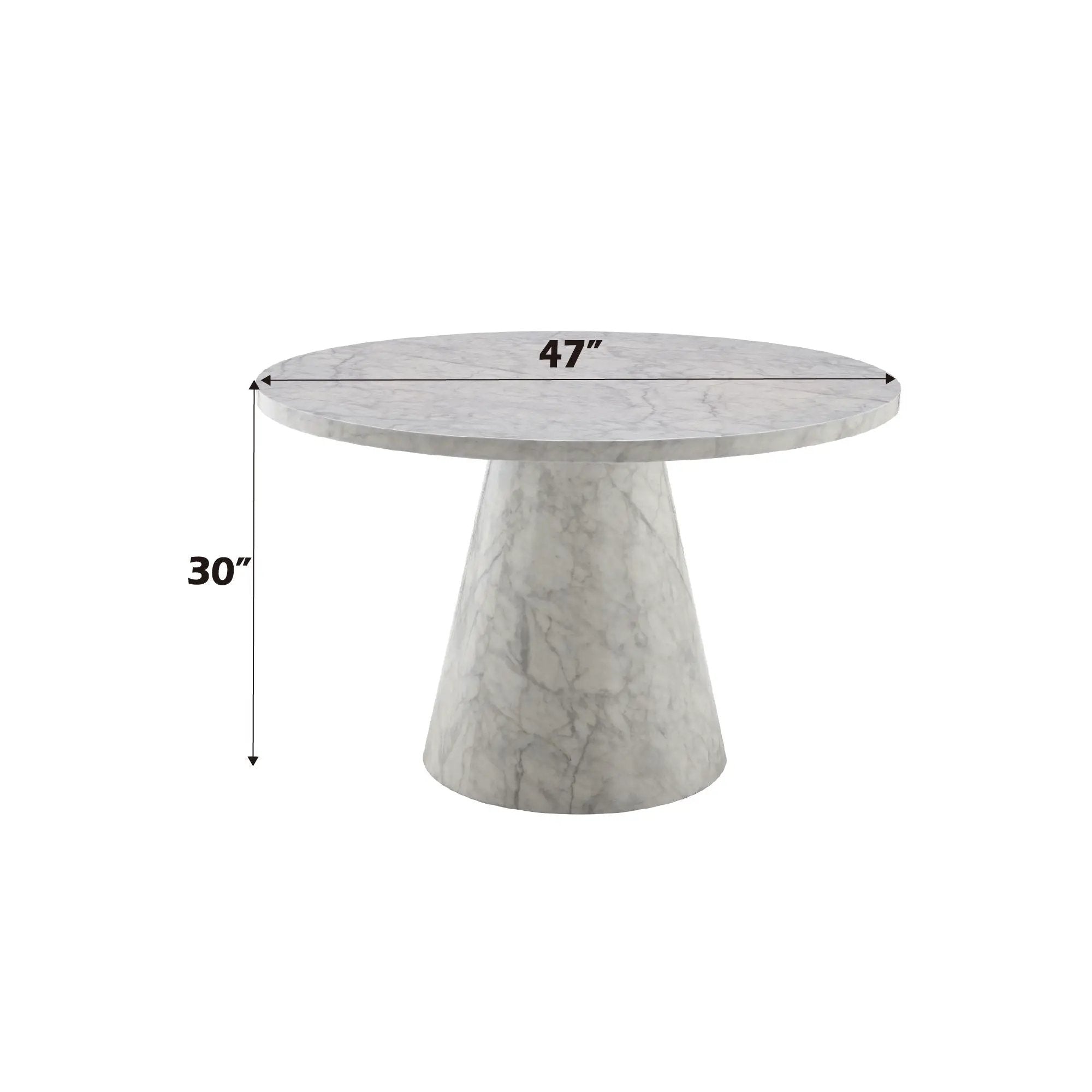 Kacey - Natural Engineered Stone Round Dining Table - Stone Gray by Unique Piece Furniture