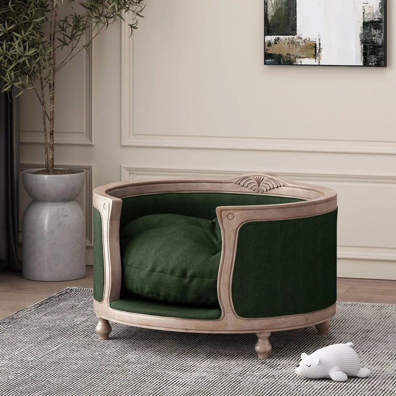 Upholstered Pet Bed, Fabric Dog Bed by HouseOfZazla