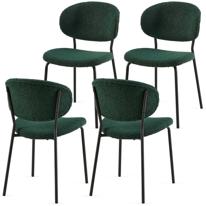 Boucle Dining Chairs, Dining Chairs With Metal Legs For Dining Room, Kitchen, Living Room by Unique Piece Furniture