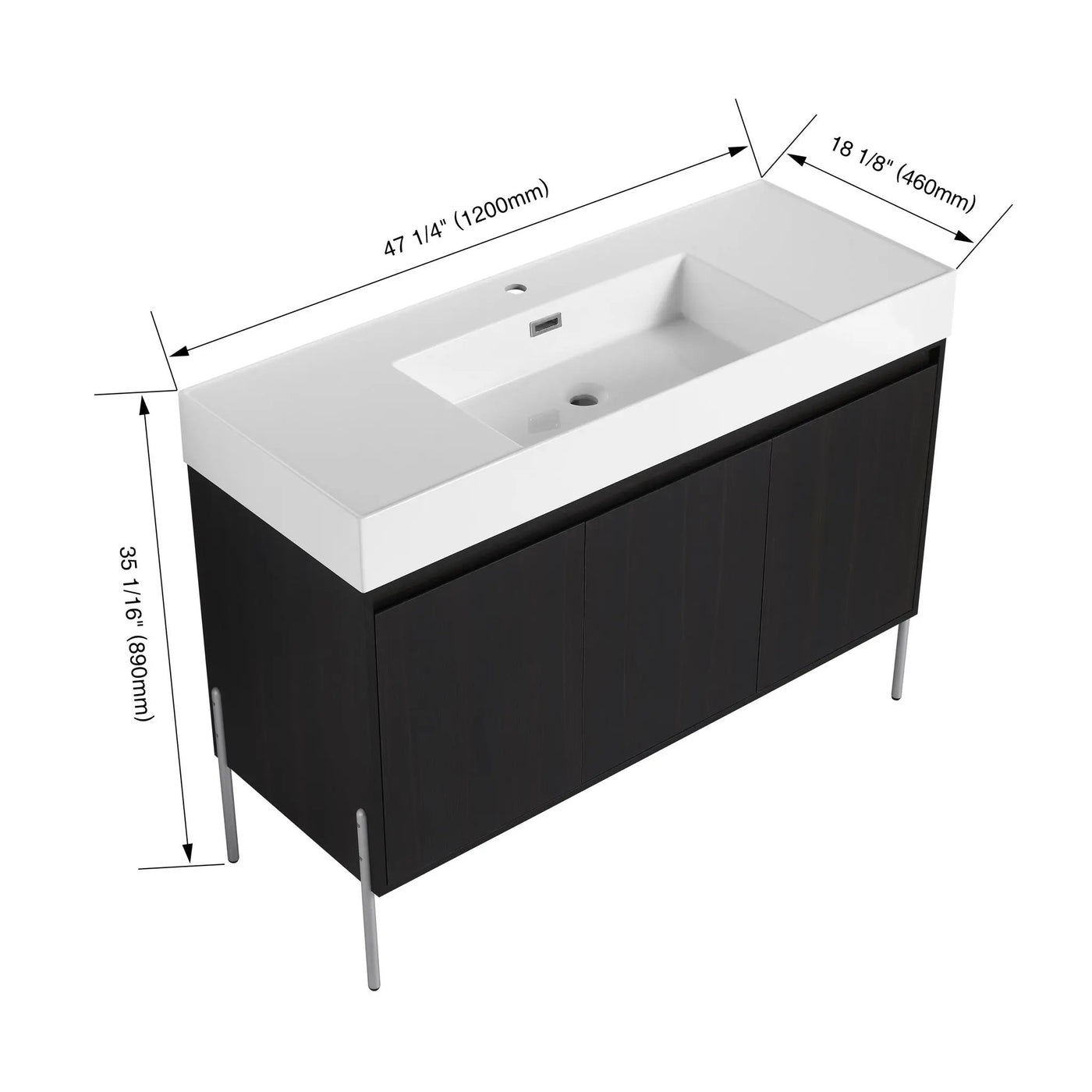 Freestanding Bathroom Vanity With Resin Sink And Storage Cabinet by HouseOfZazla