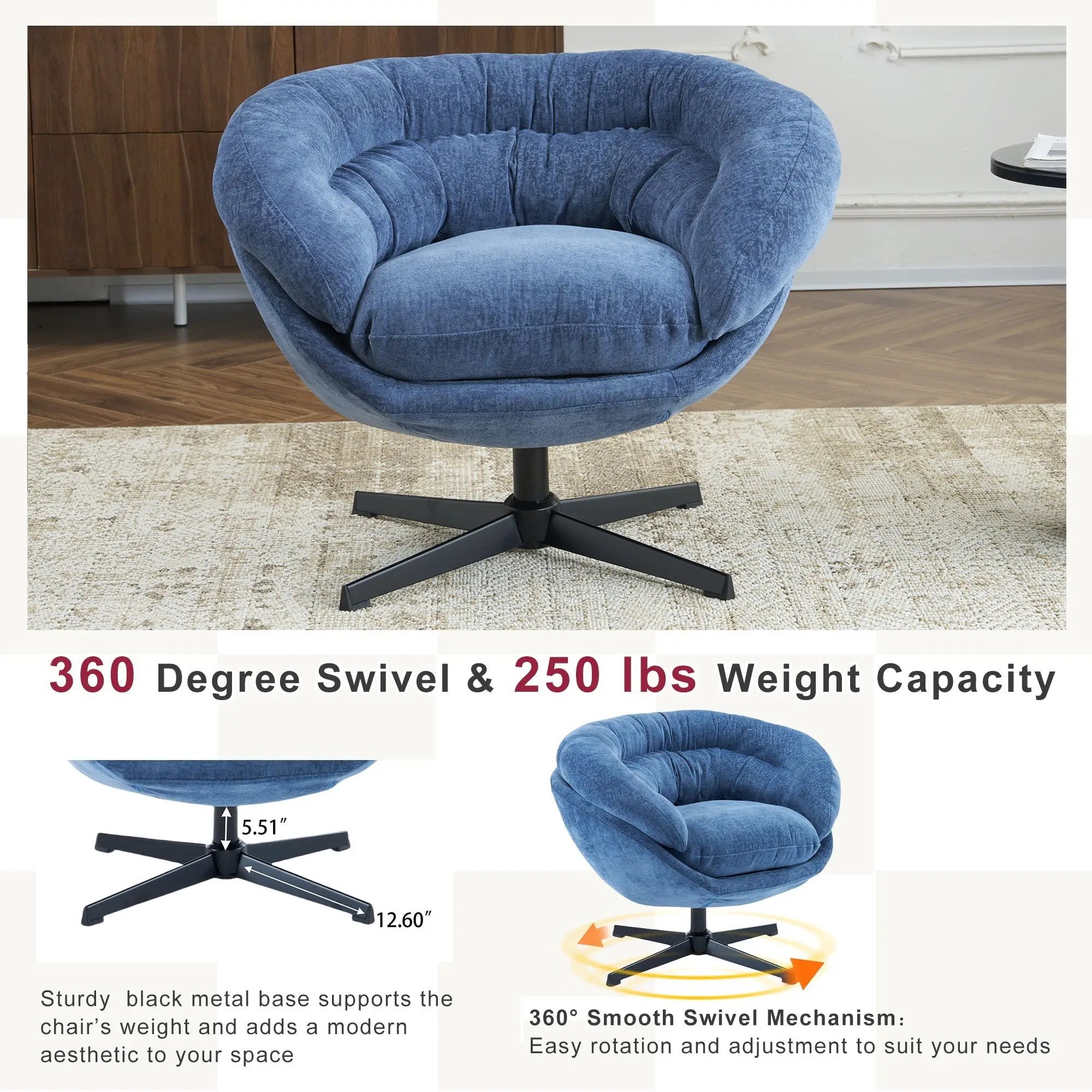 Modern Office Chair With 360 Degree Swivel by HouseOfZazla