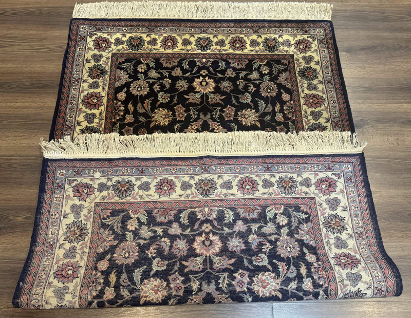 Sino Persian Rug 4x6, Navy Blue and Cream, Floral Allover Oriental Carpet by Jewel Rugs