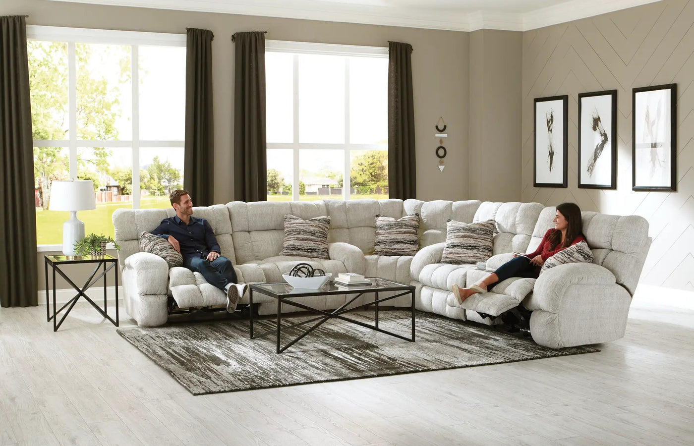 Ashland - Reclining Sectional With 4 Lay Flat Reclining Seats by Unique Piece Furniture