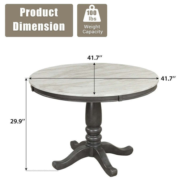Dining Table - Gray - Faux Marble by HouseOfZazla