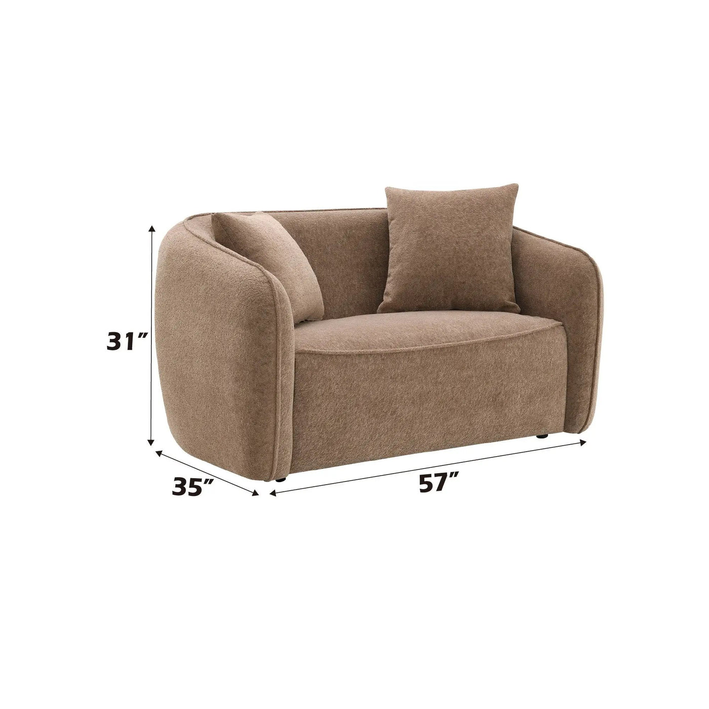 Keith Loveseat With 2 Matching Color Toss Pillows by HouseOfZazla