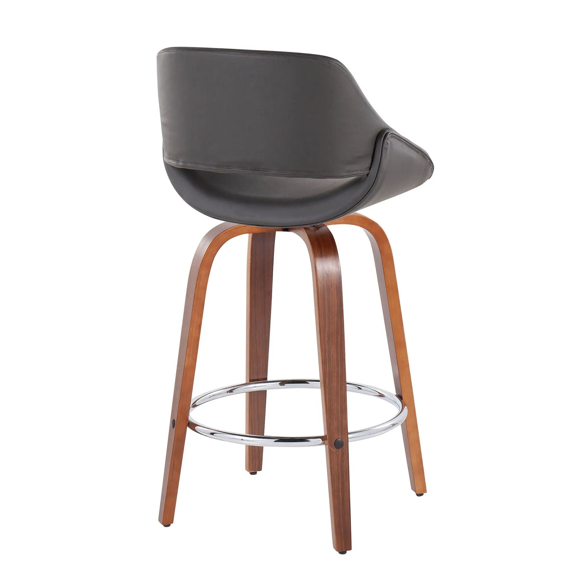 Fabrico - Mid Century Modern, Fixed Height Counter Stool With Round Footrest (Set of 2) by HouseOfZazla