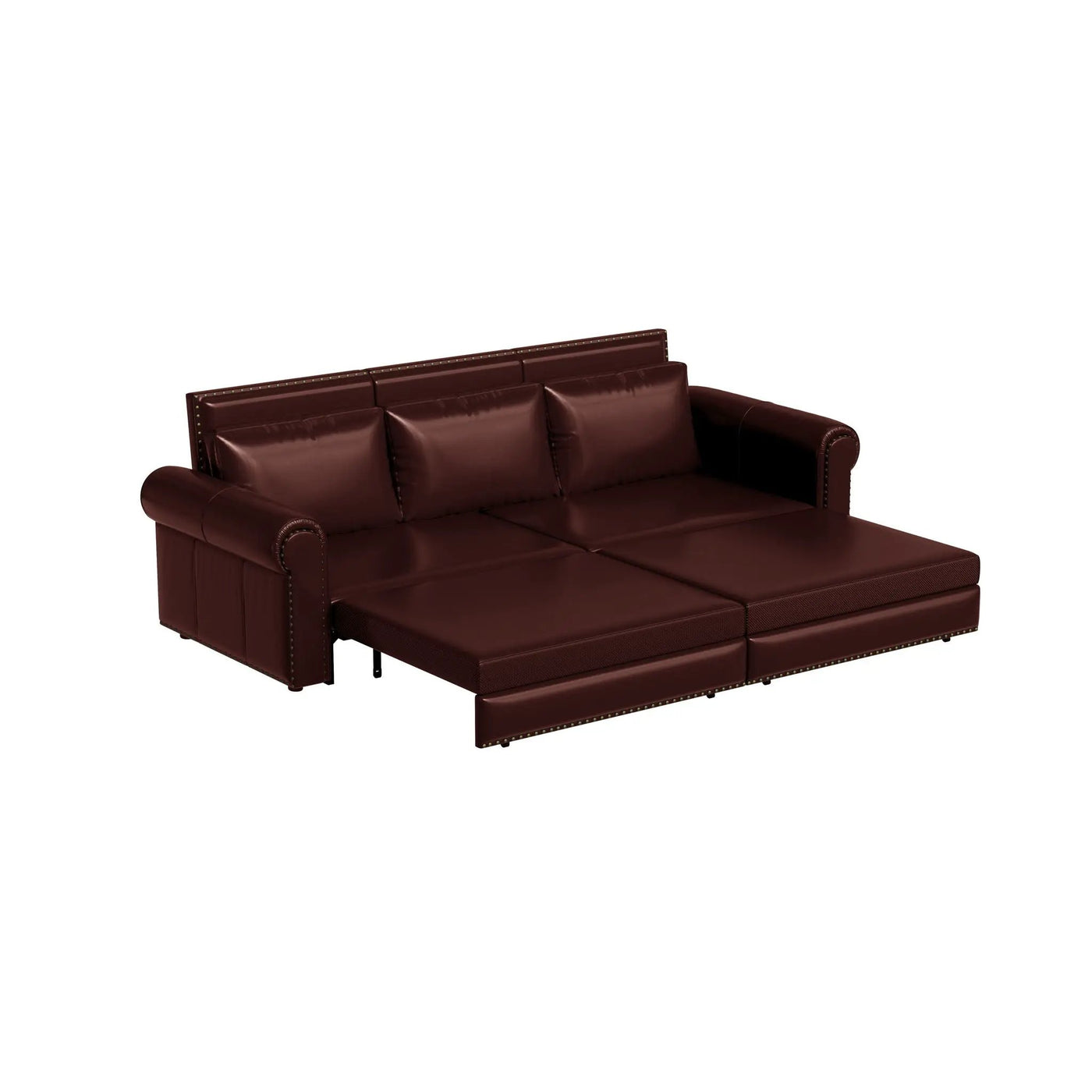 3 In 1 Convertible Sleeper Sofa With Nailhead Trim & Rolled Arm by HouseOfZazla