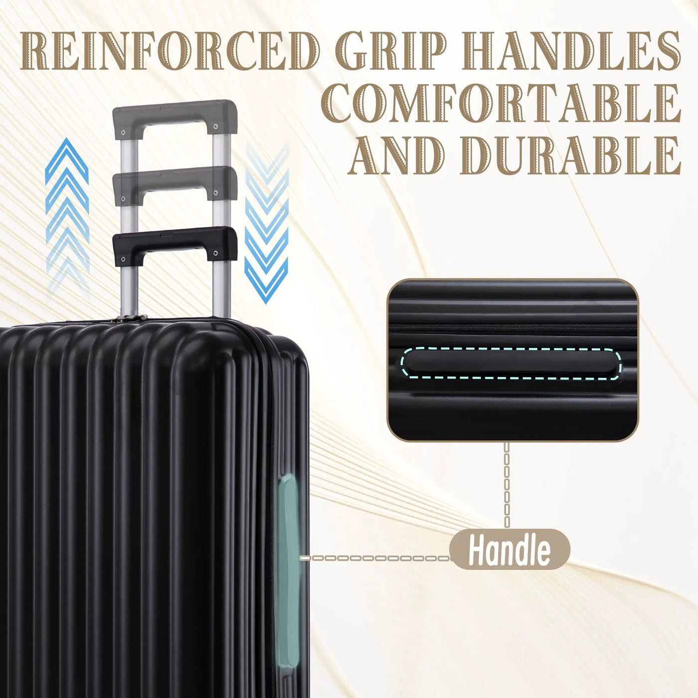 20" / 24" / 28" 3 Pieces / Set Spinner Wheel Luggage, Carry On Suitcase, With Cup Holder & USB Port & Phone Holder by HouseOfZazla