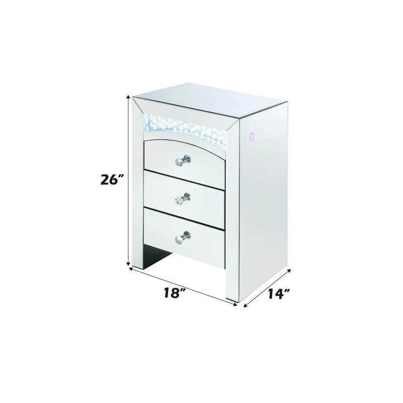 Nysa - Accent Table With LED - Mirrored & Faux Crystals by Unique Piece Furniture