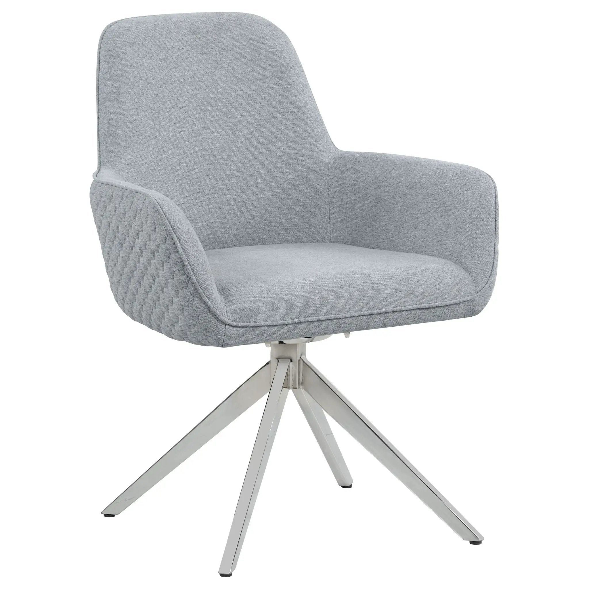 Flare - Arm Side Dining Chair With Tufting - Gray by HouseOfZazla