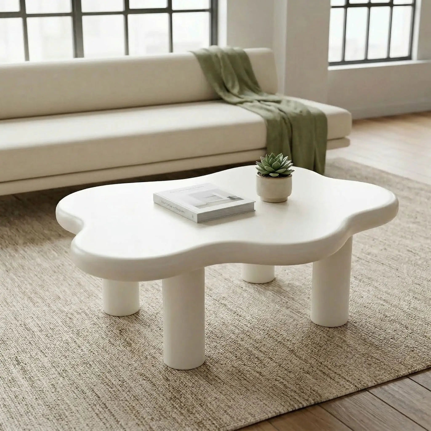 Cloud Shaped Coffee Table With 4 Round Legs by HouseOfZazla