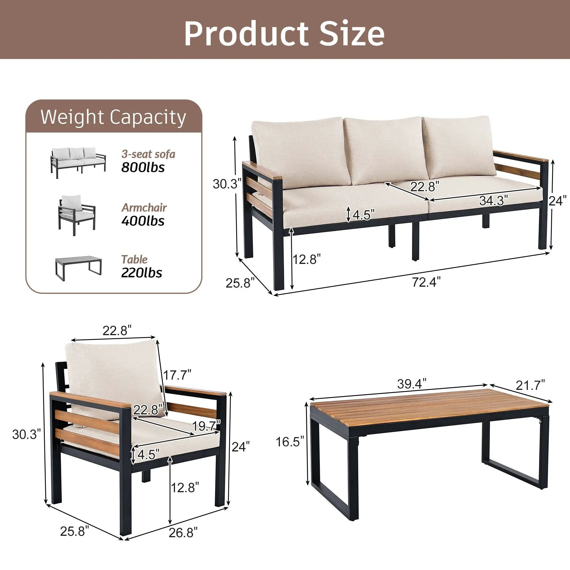 Go 4-Piece Outdoor Furniture Sofa Set by HouseOfZazla