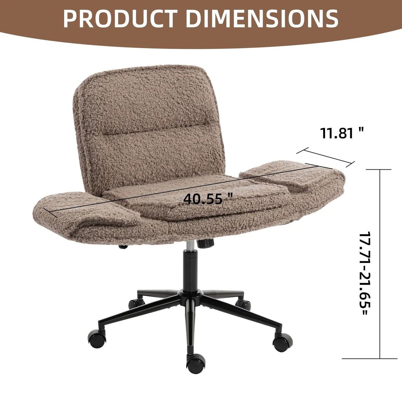 Criss Cross Swivel Desk Chair With Adjustable Armrests & Wheels For Home Office by HouseOfZazla