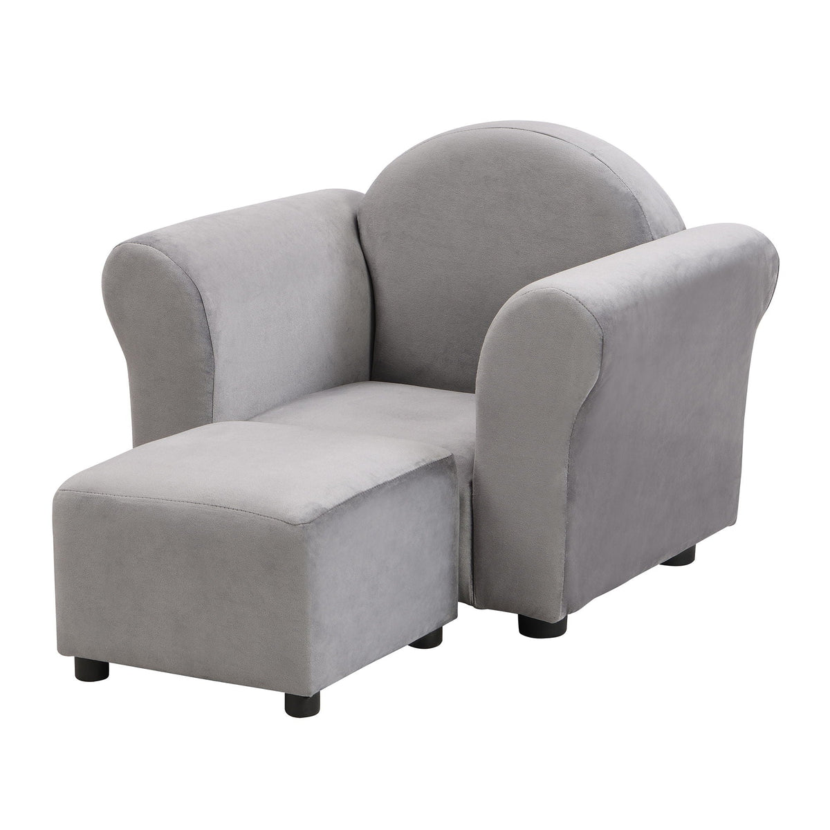 Kids Upholstered Recliner Chair with Ottoman - Gray, photo 5 of 13