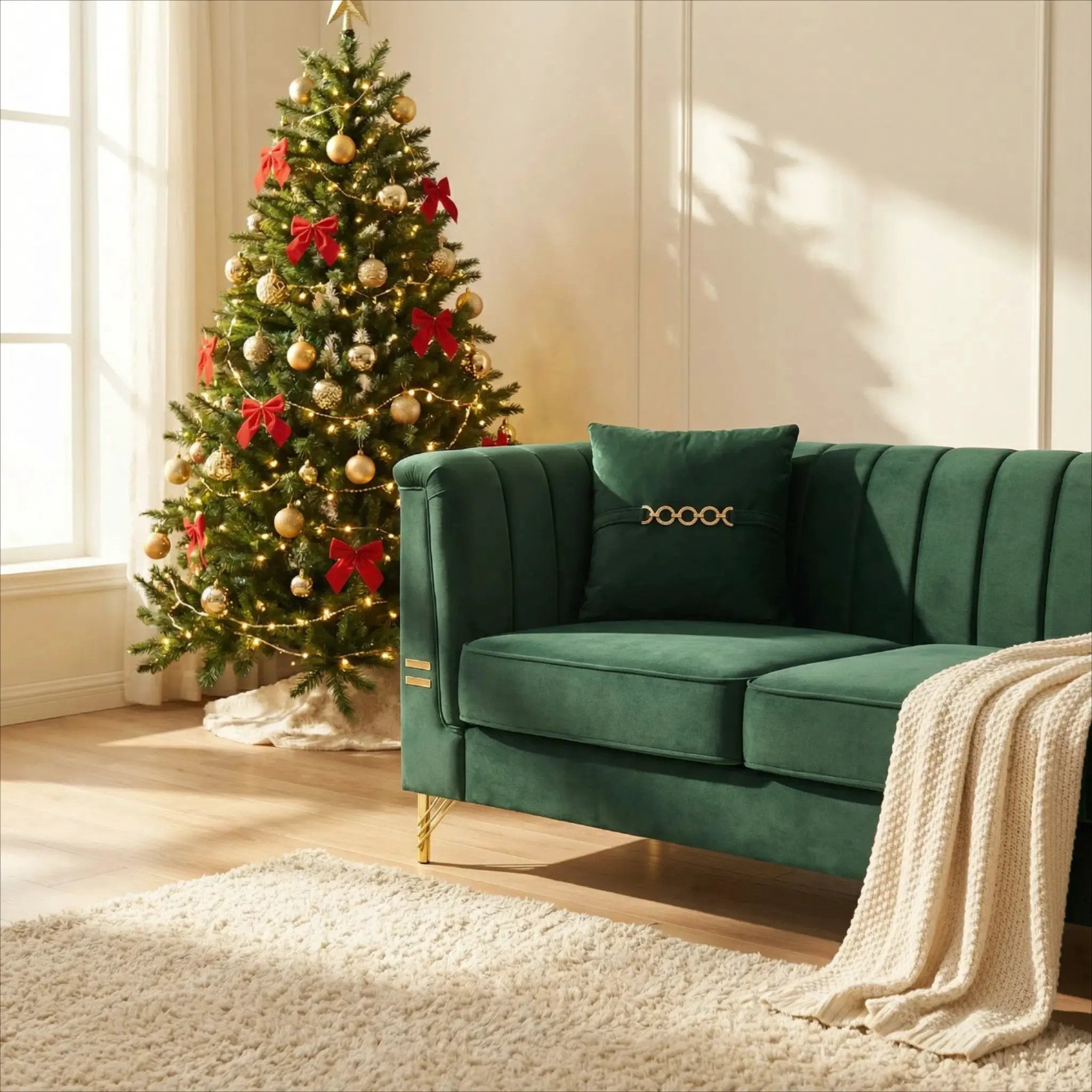 FX-P82B-GR Velvet Sofa by HouseOfZazla