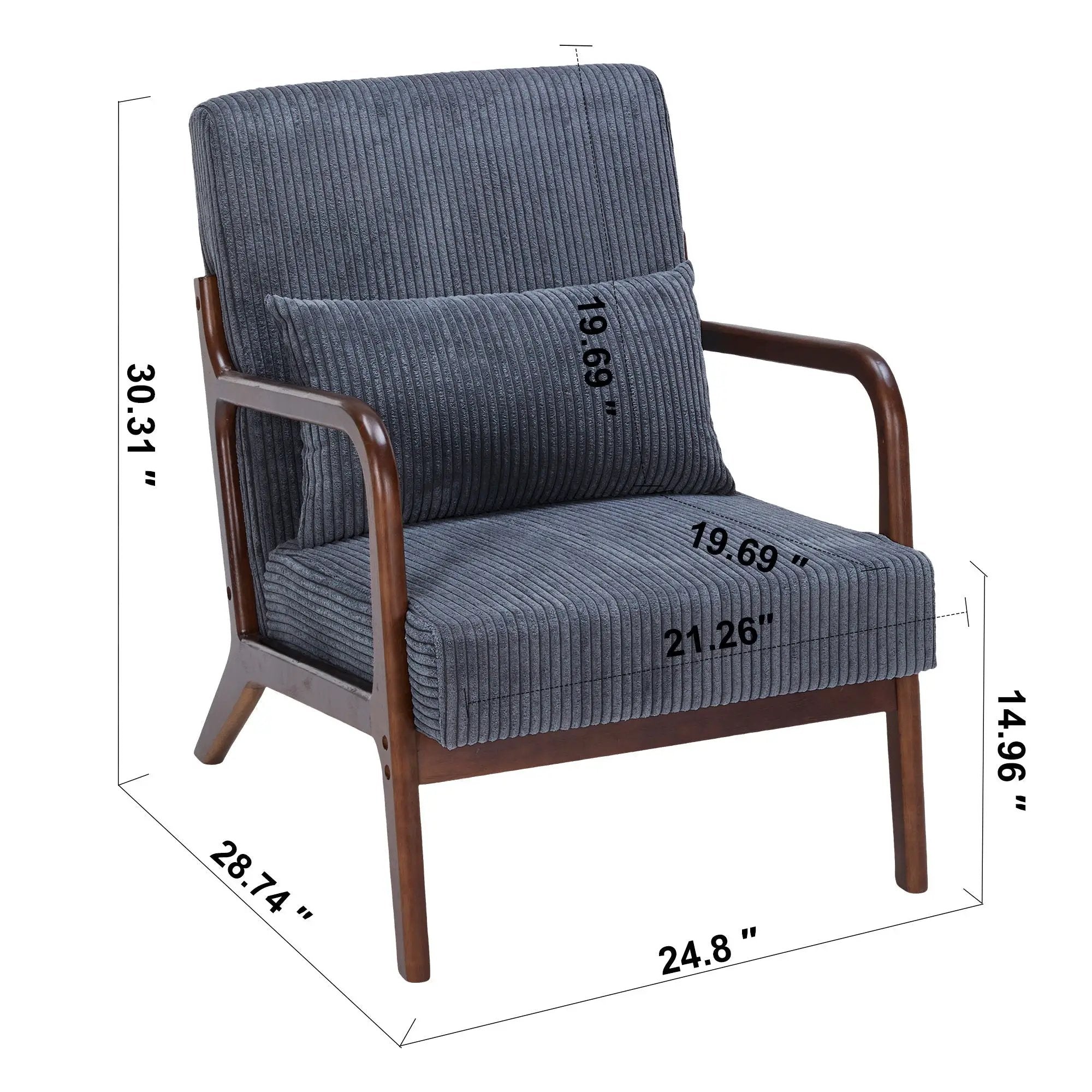 Accent Chair With Pillow And Wood Frame by Unique Piece Furniture