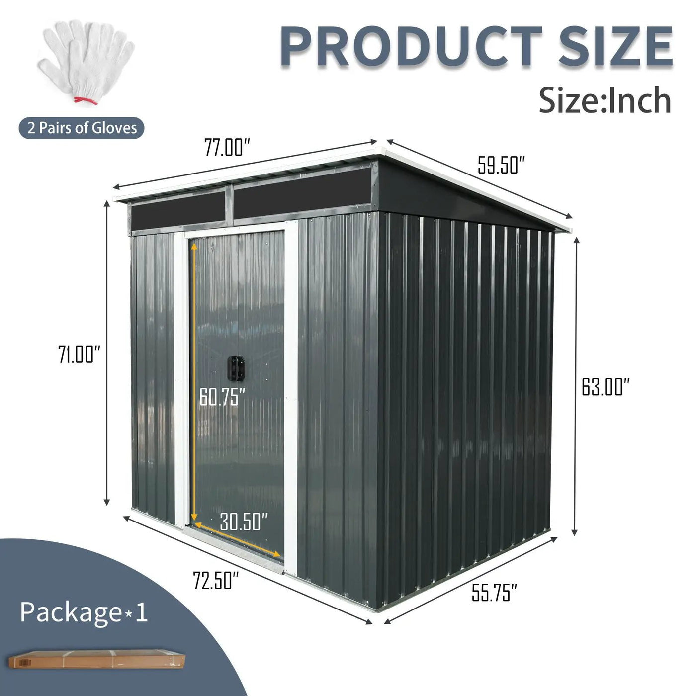Outdoor Metal Storage Shed And Transparent Plate For Garden, Lawn by HouseOfZazla