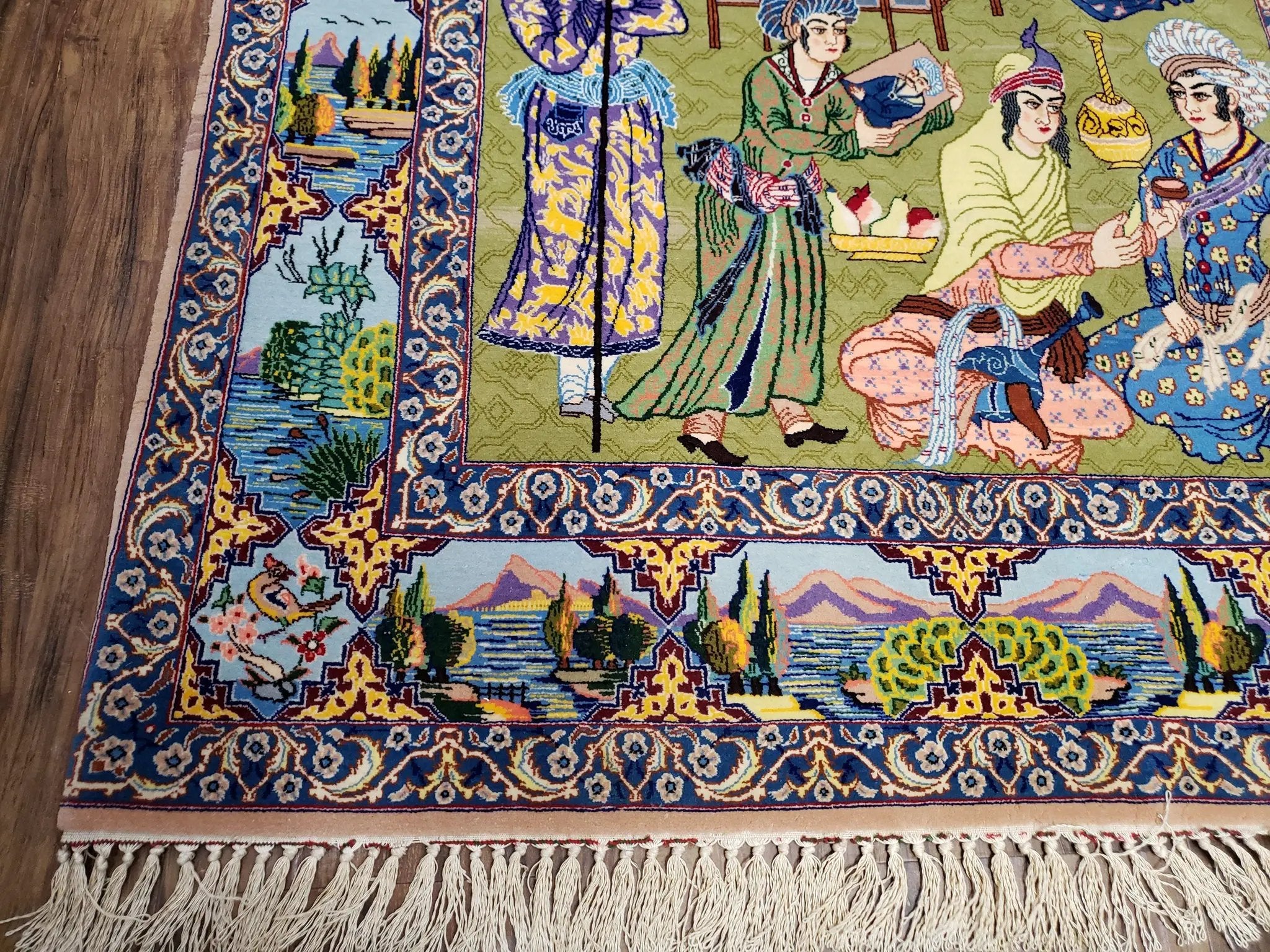 Persian Isfahan Pictorial Rug 3x5 – Kork Wool on Silk by Jewel Rugs