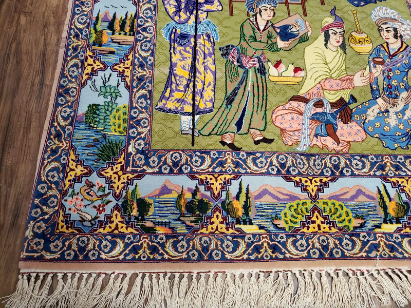 Persian Isfahan Pictorial Rug 3x5 – Kork Wool on Silk by Jewel Rugs