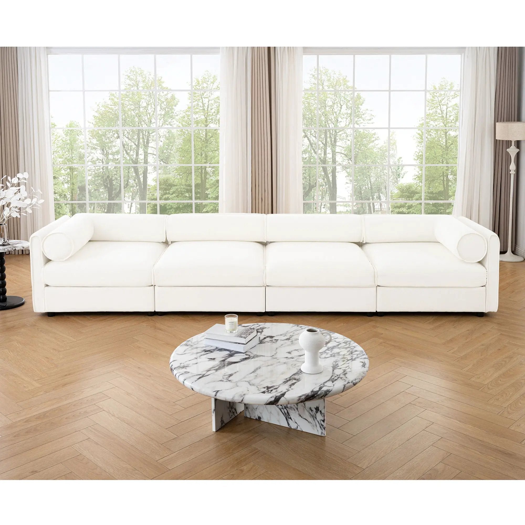 Stylish Sofa With Storage Seat And Cylindrical Backrest by Unique Piece Furniture
