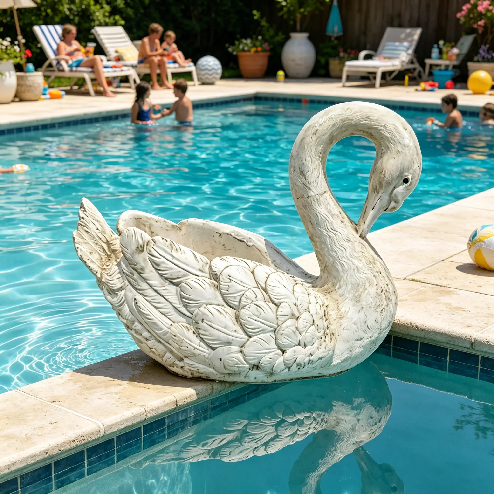 12.8'' Tall Vintage Swan Statue Planter by HouseOfZazla