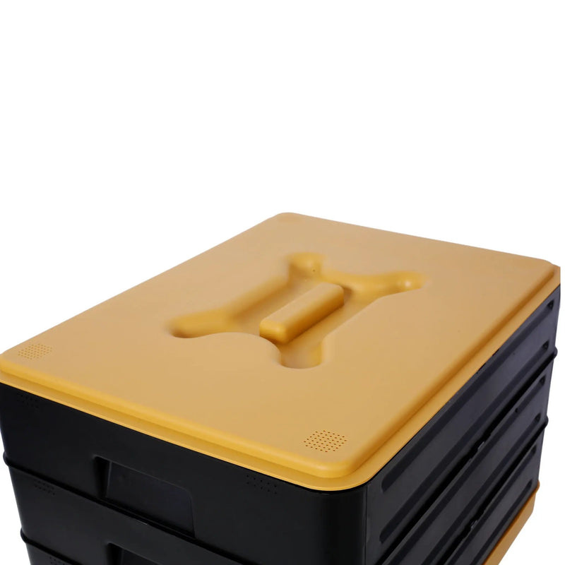 Durable 3 Tray Worm Farm Kit For Efficient Vermicomposting, 65L Capacity - Yellow / Black by HouseOfZazla