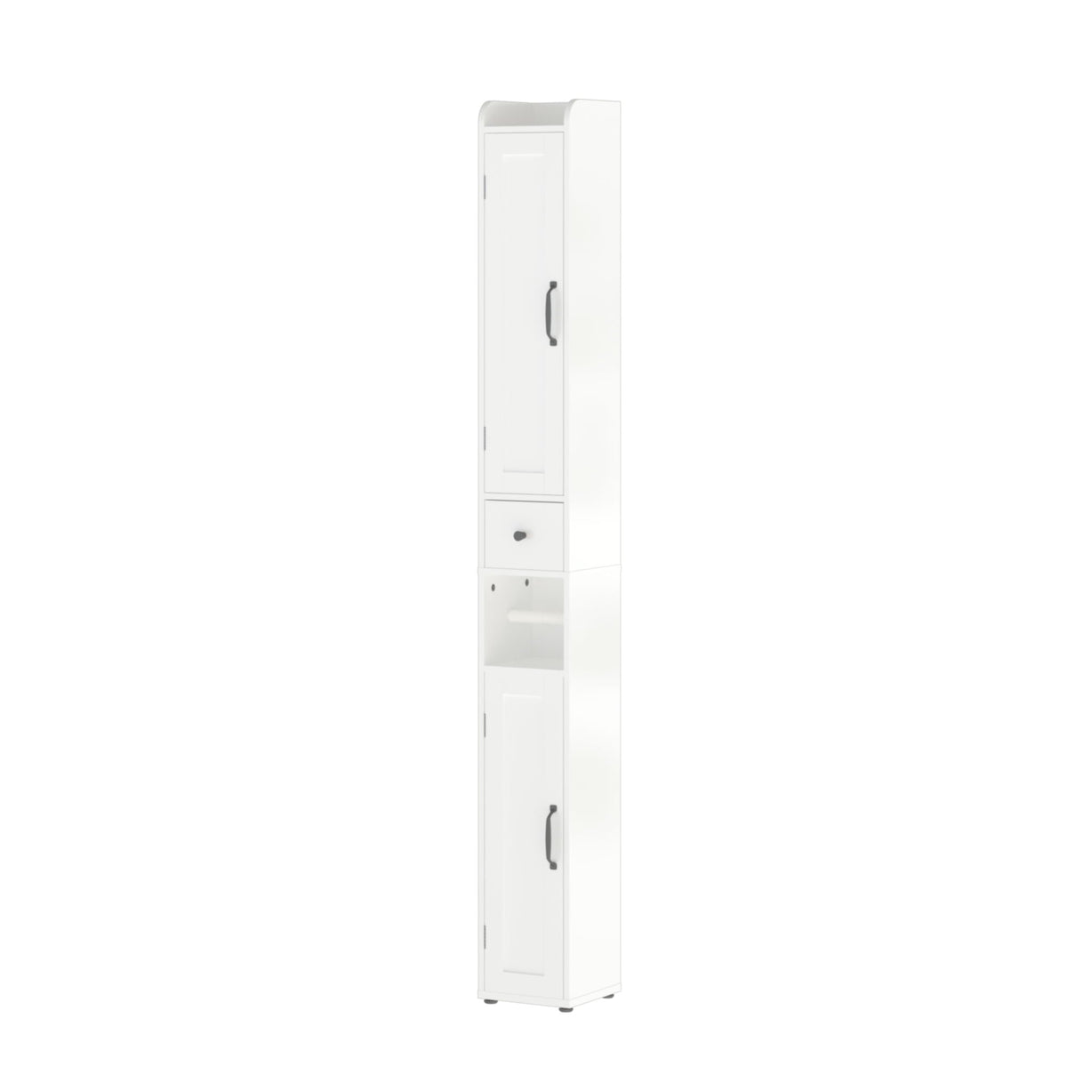 Slim Tall Bathroom Storage Cabinet with Adjustable Shelves - White, photo 4 of 17