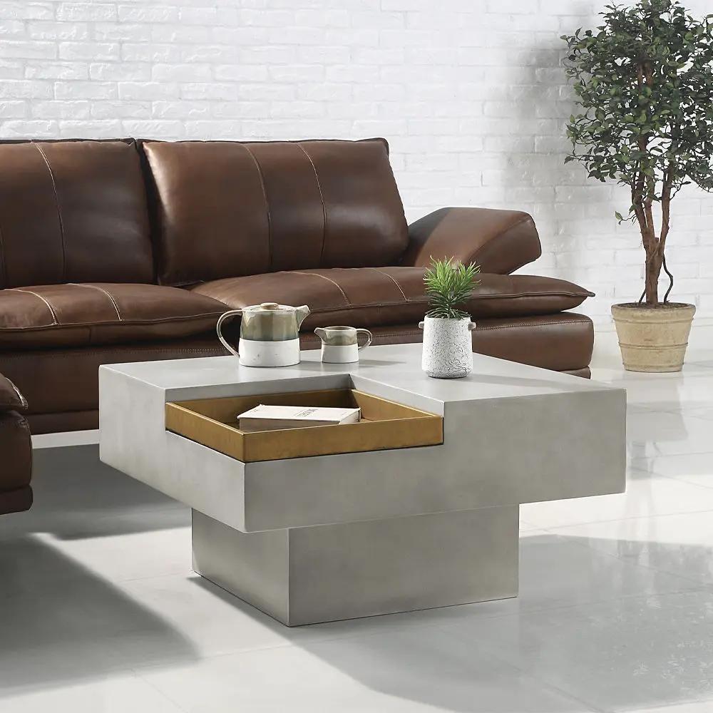 Kailano - Coffee Table - Weathered Gray by Unique Piece Furniture