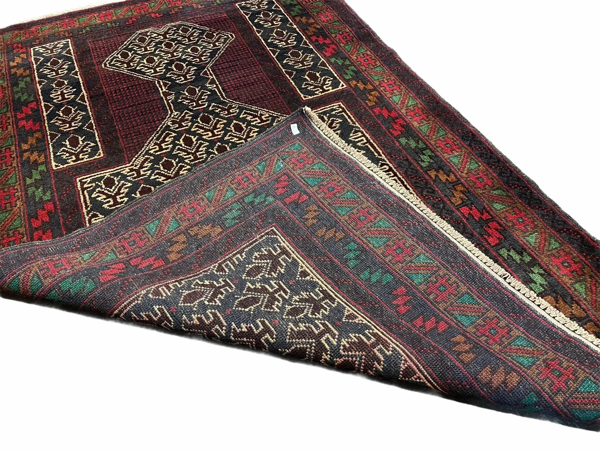 3x5 New Vintage Handmade Wool Rug Tribal Balouch Turkoman Prayer Rug Veggie Dyes by Jewel Rugs