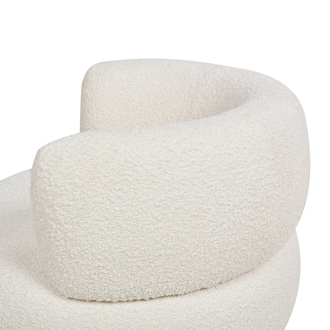 Fuji - 360 Swivel Low Barrel Back Accent Chair - Ivory White by HouseOfZazla