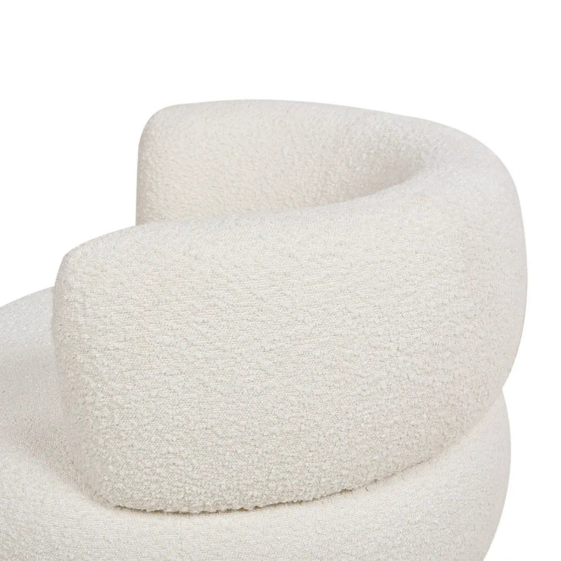 Fuji - 360 Swivel Low Barrel Back Accent Chair - Ivory White by HouseOfZazla