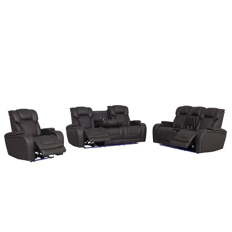 Wendell - Power Motion Recliner With Storage, USB & LED - Dark Gray by Unique Piece Furniture