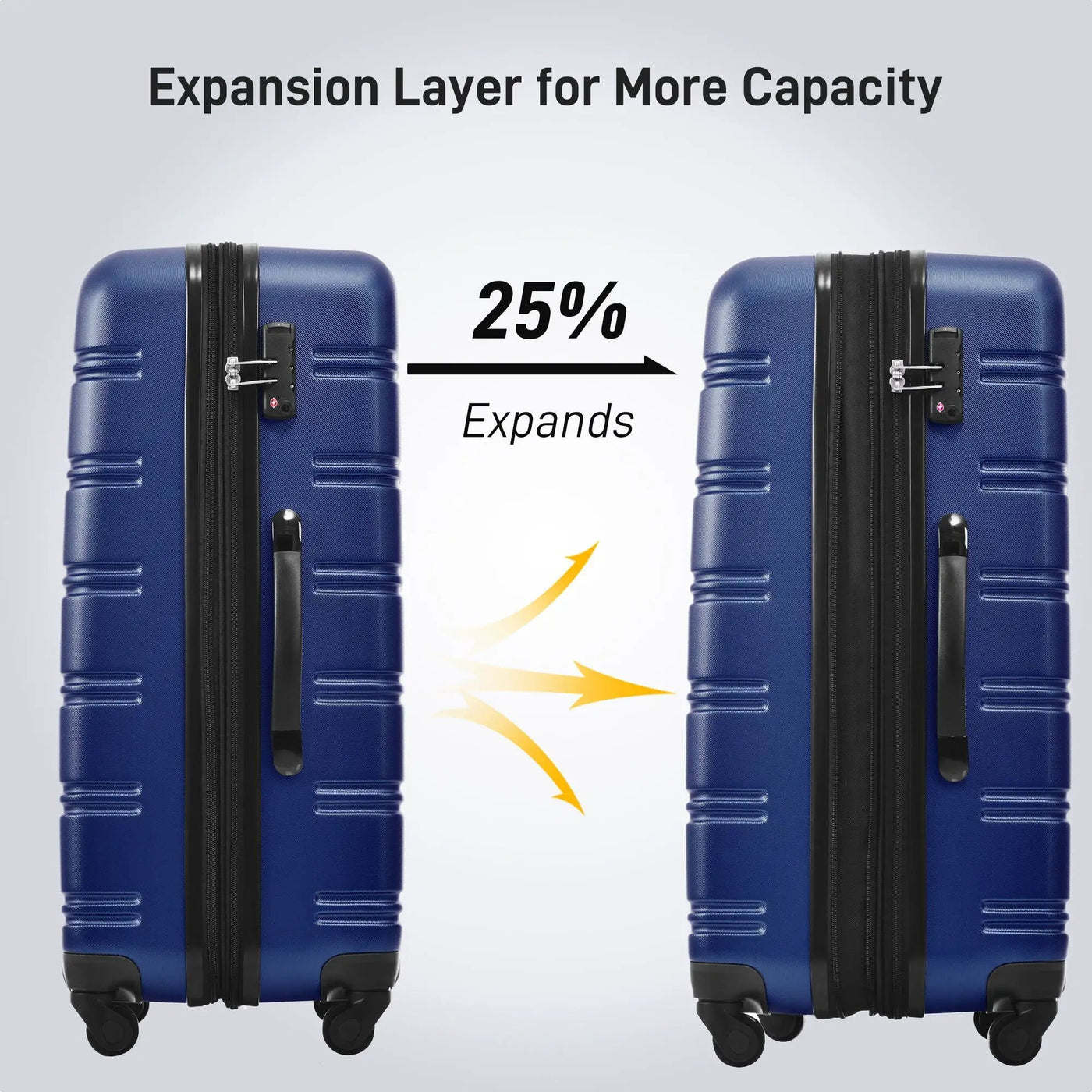 3 Piece Luggage Set Hardside Spinner Suitcase With Tsa Lock 20" 24" 28" Available by HouseOfZazla