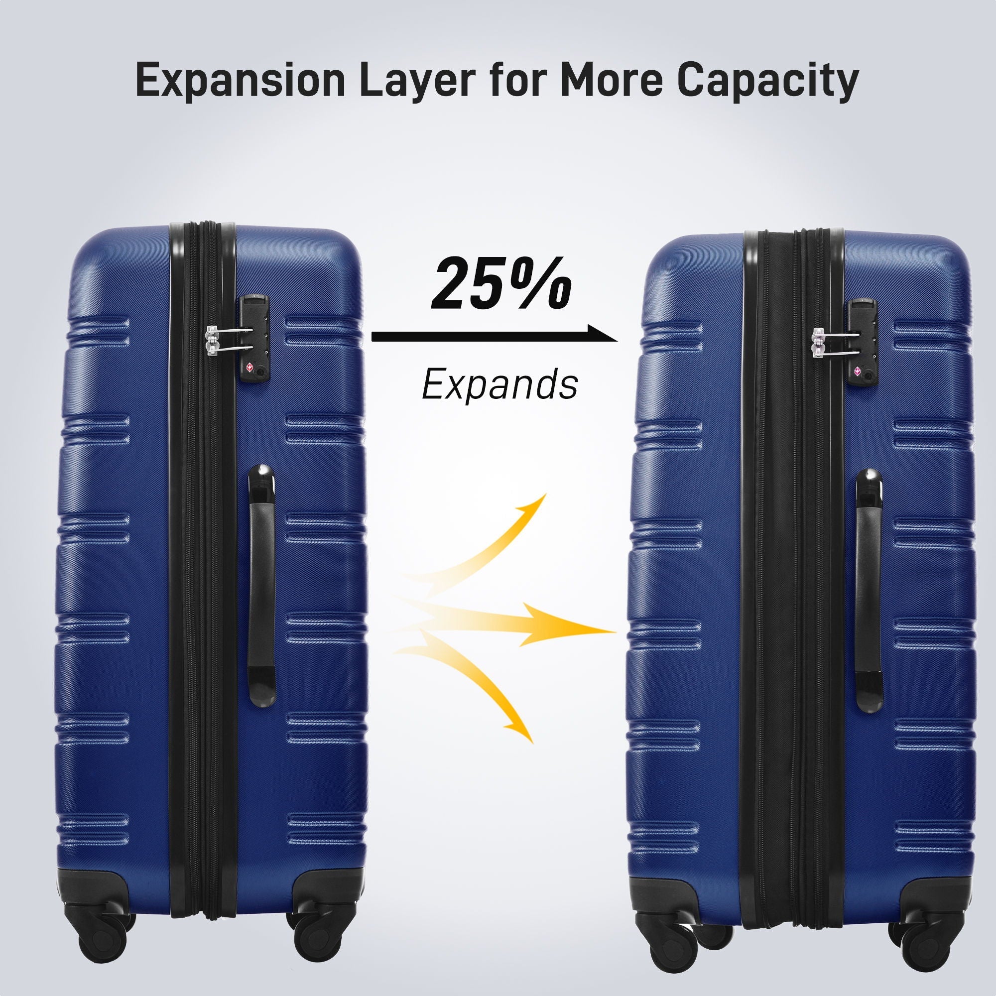 3 Piece Luggage Set Hardside Spinner Suitcase With Tsa Lock 20" 24" 28" Available by HouseOfZazla
