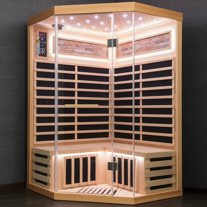 Double Sauna Room With Carbon Heating Plates - White Oak by HouseOfZazla