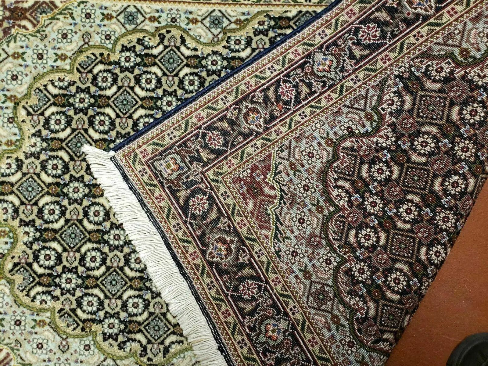 Small Persian Rug 2.4 x 3, Birds and Flowers, Finely Hand Knotted by Jewel Rugs