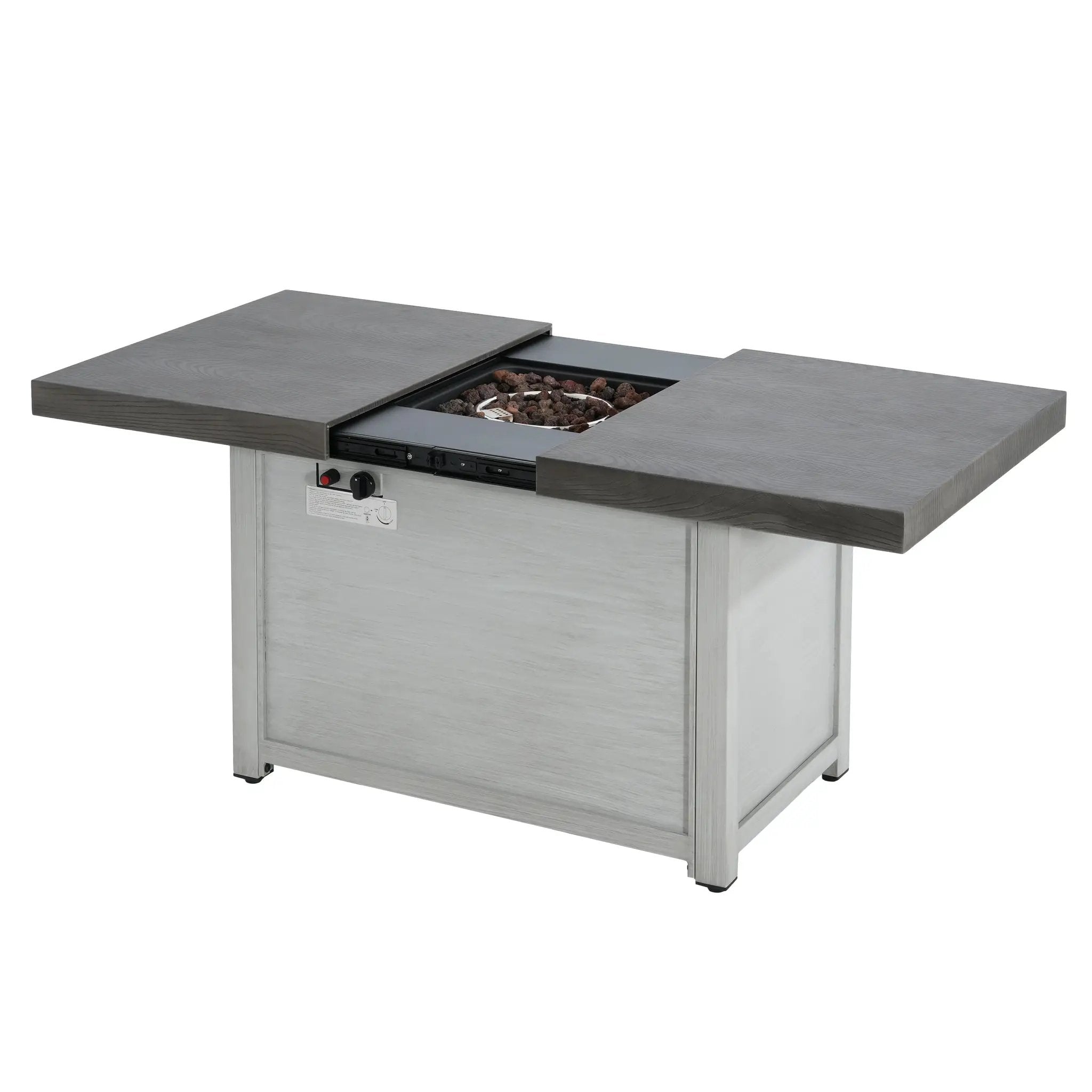 Extendable Rectangle Aluminum Alloy Fire Pit Table, 50,000 BTU by HouseOfZazla