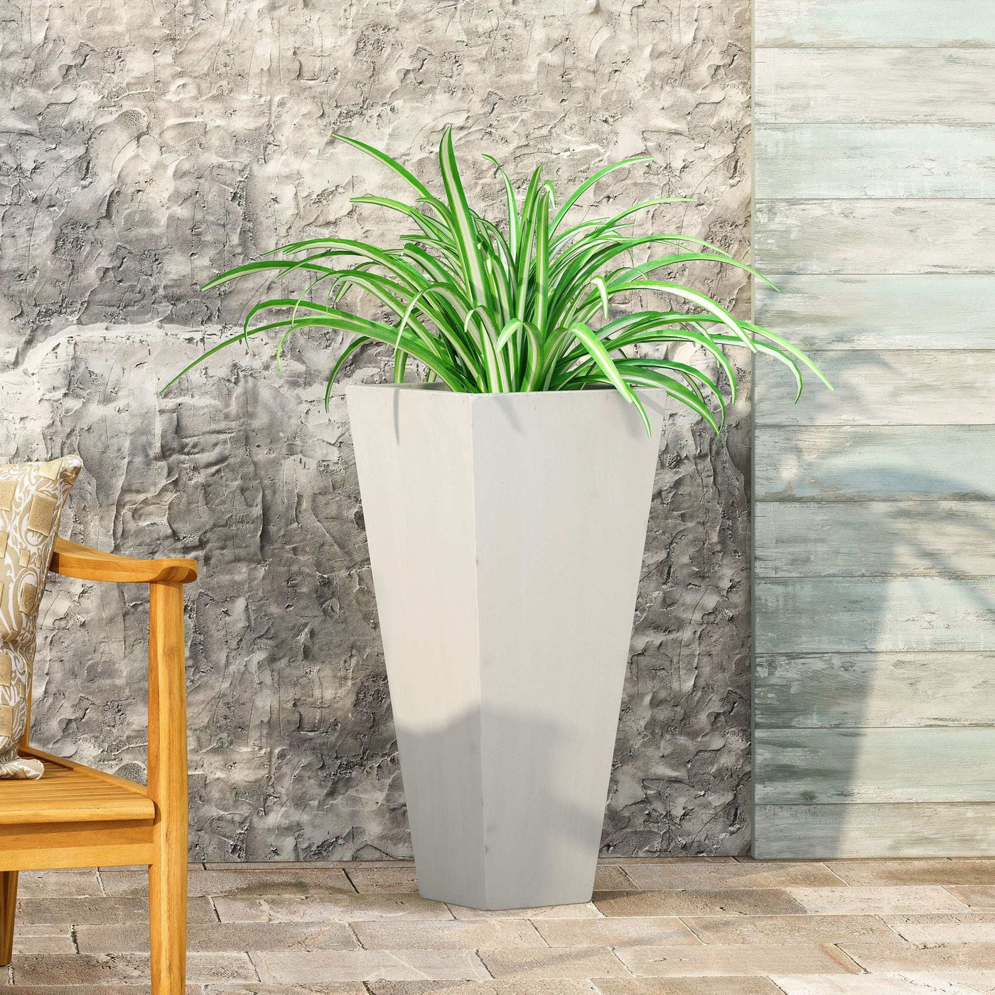 Outdoor Modern Cast Stone Planter by HouseOfZazla