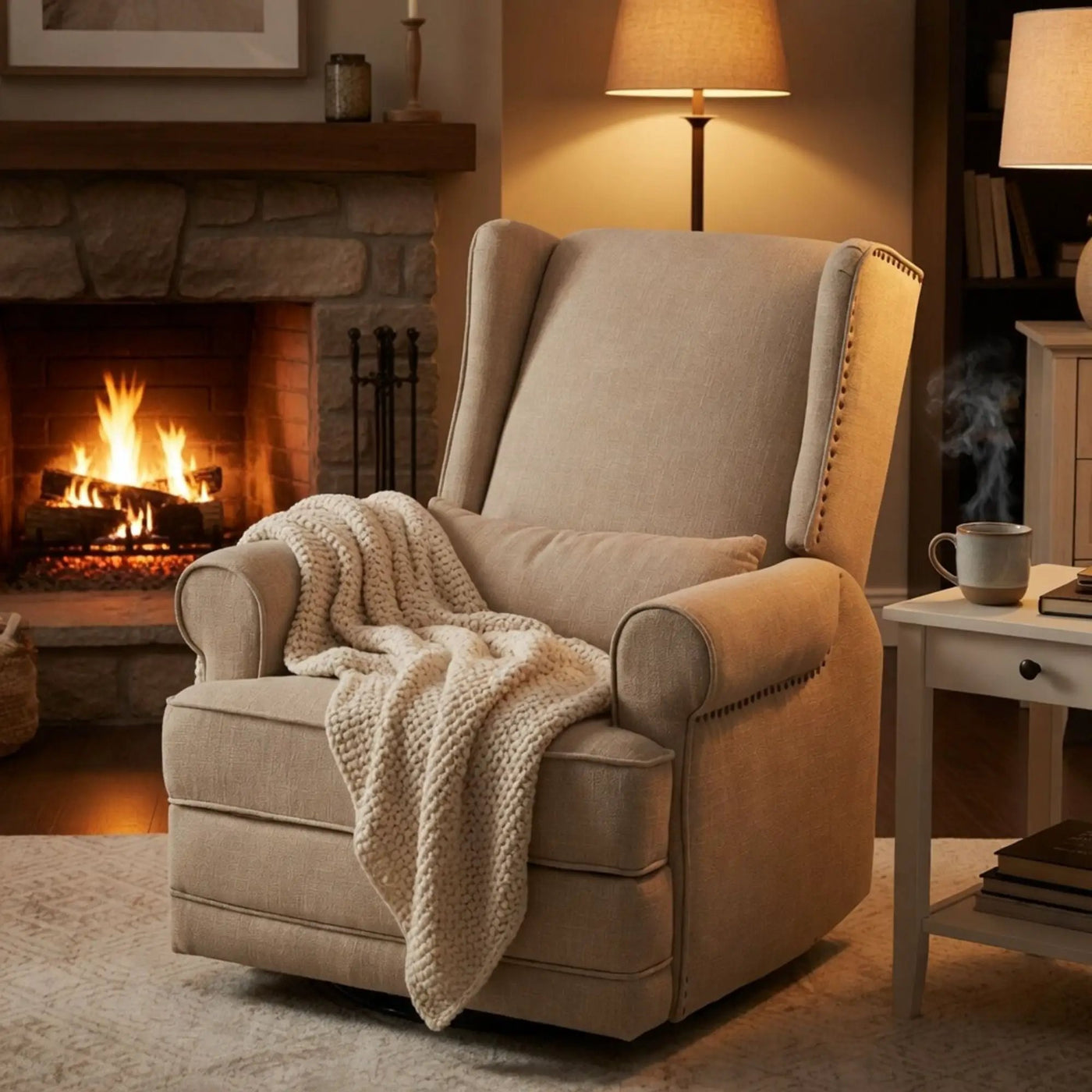 Extra Wide Swivel Recliner Glider Chair With Footrest by HouseOfZazla