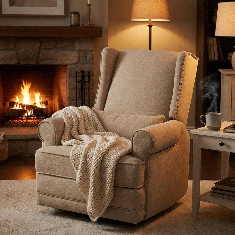 Extra Wide Swivel Recliner Glider Chair With Footrest by HouseOfZazla