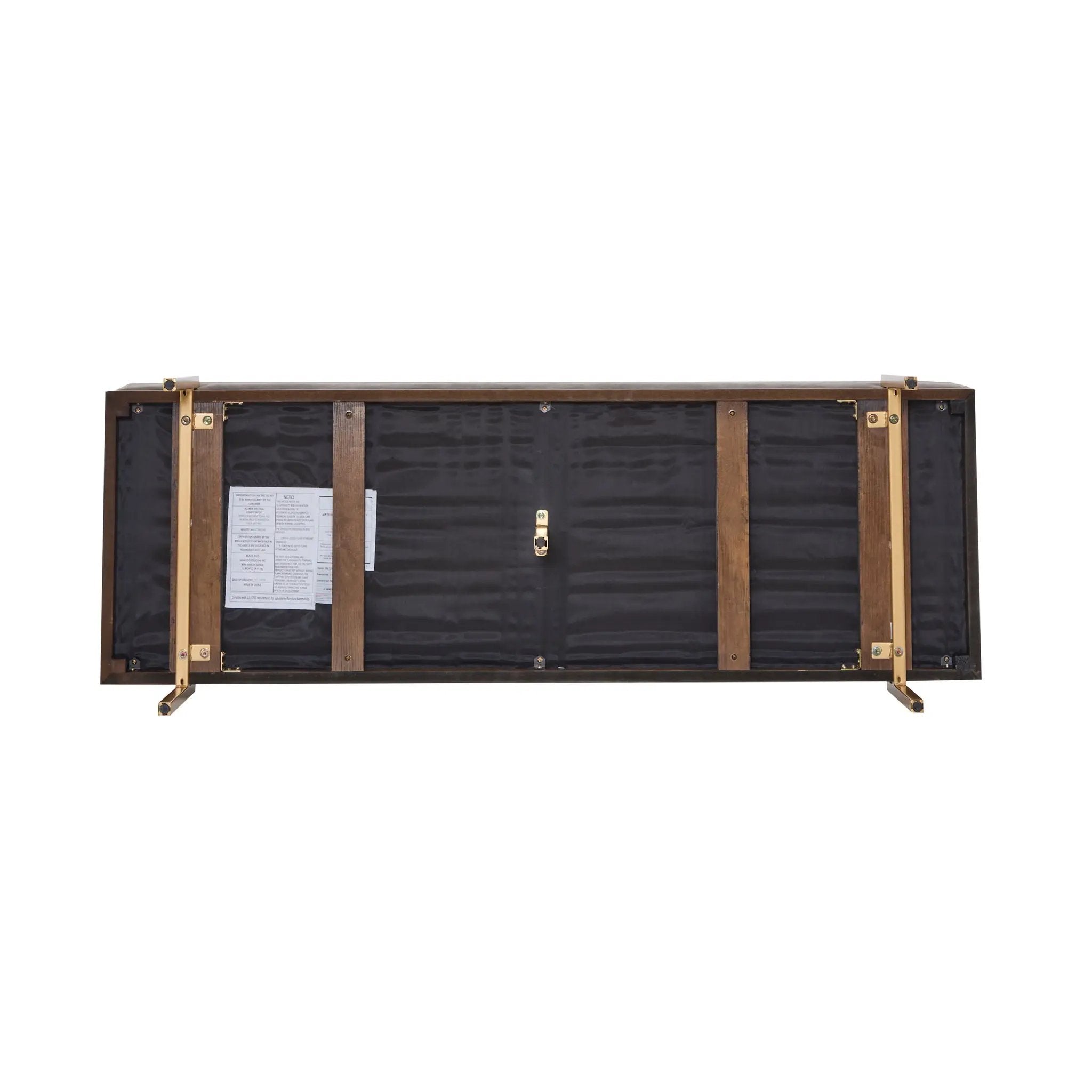 Thorian Luxury Upholstered Ottoman Bench with Channel Tufting and Metal Base by HouseOfZazla