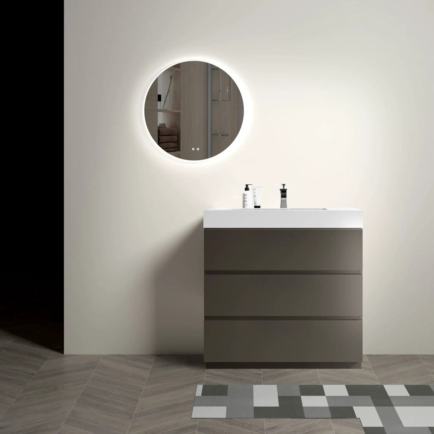 Alice - Bathroom Vanity With Sink, Large Storage Freestanding Bathroom Vanity For Modern Bathroom, One-Piece Sink Basin Without Drain And Faucet by HouseOfZazla