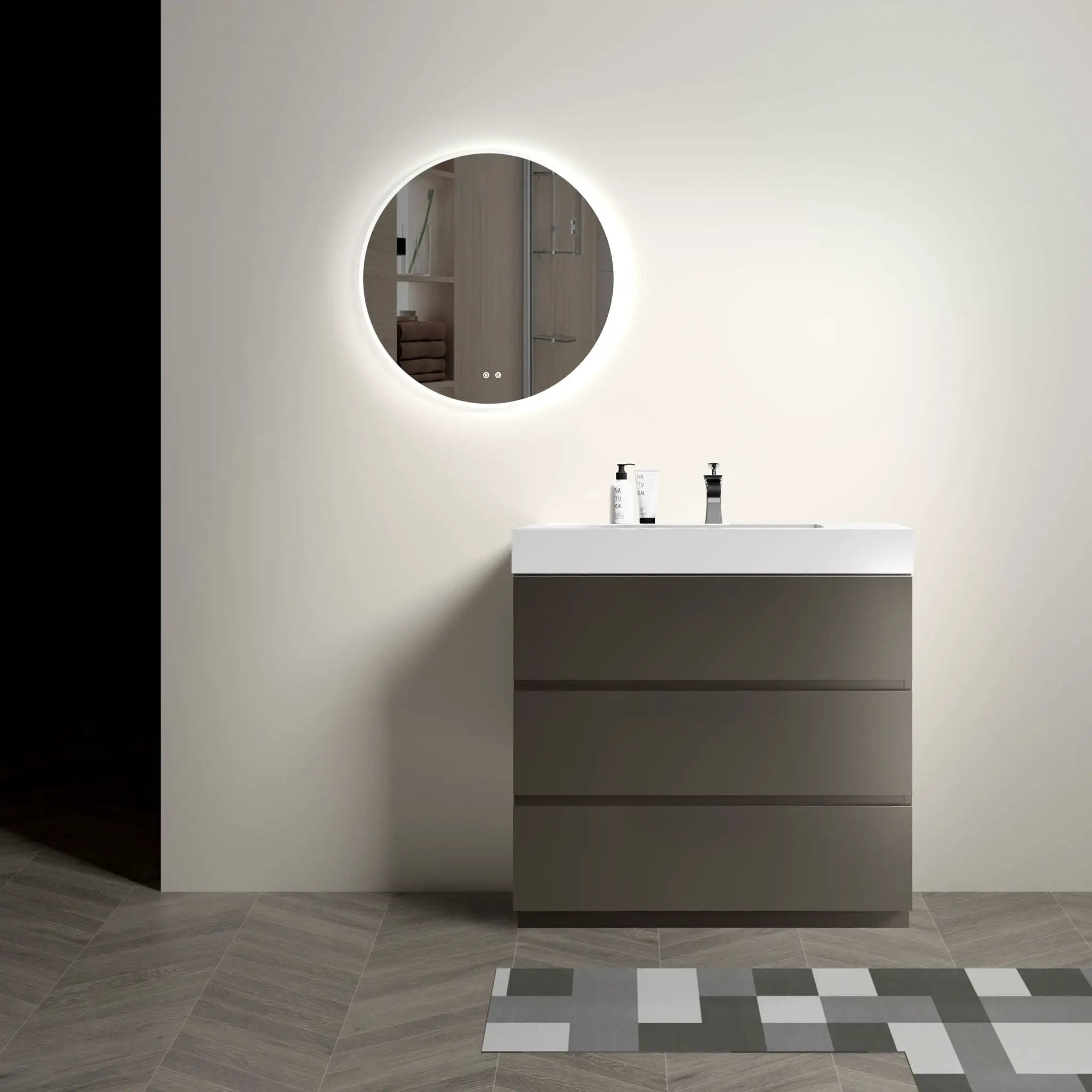 Alice - Bathroom Vanity With Sink, Large Storage Freestanding Bathroom Vanity For Modern Bathroom, One-Piece Sink Basin Without Drain And Faucet by Unique Piece Furniture