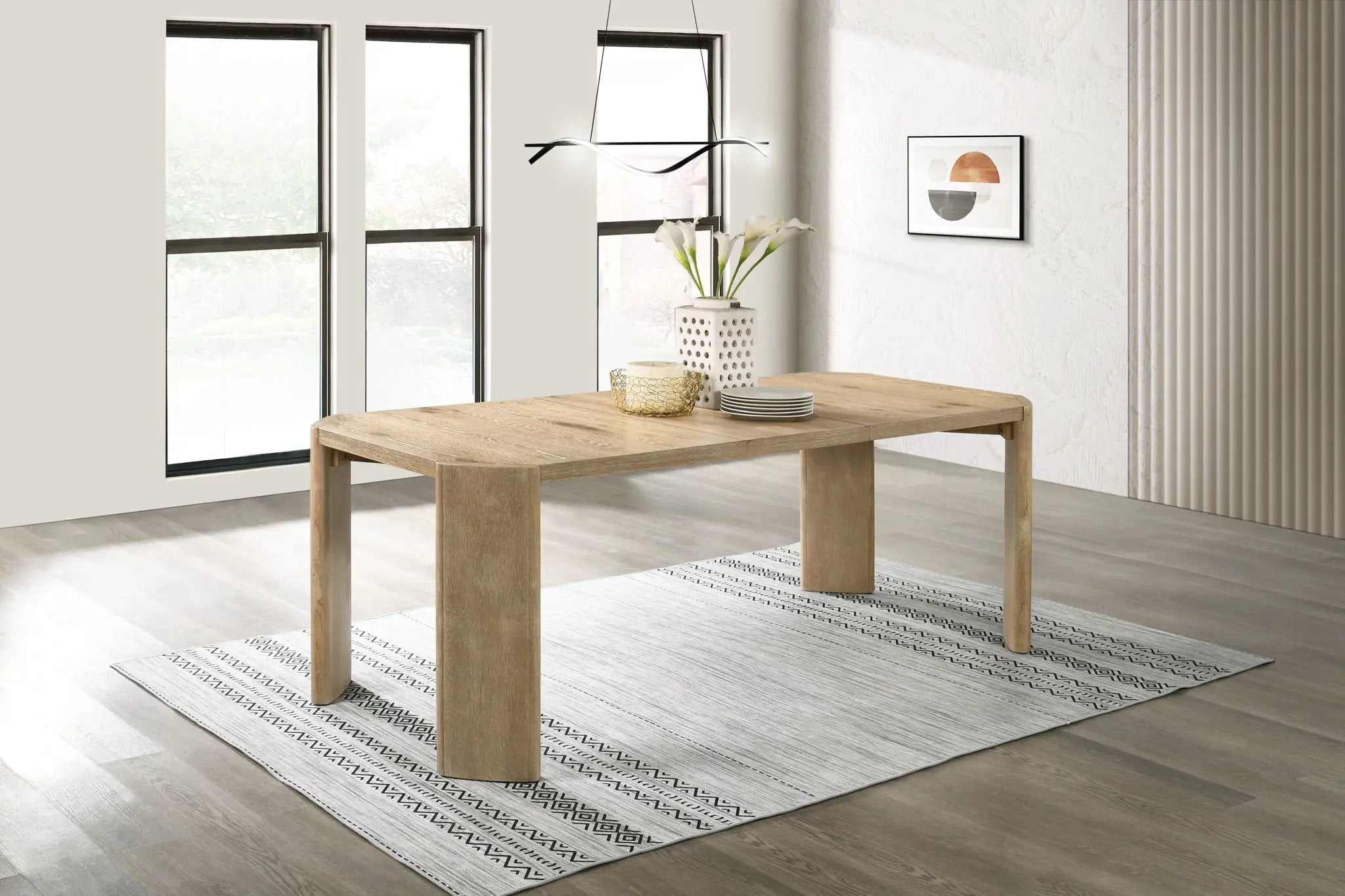Magnus - Extendable Rectangular Dining Table - Oak Finish by Unique Piece Furniture
